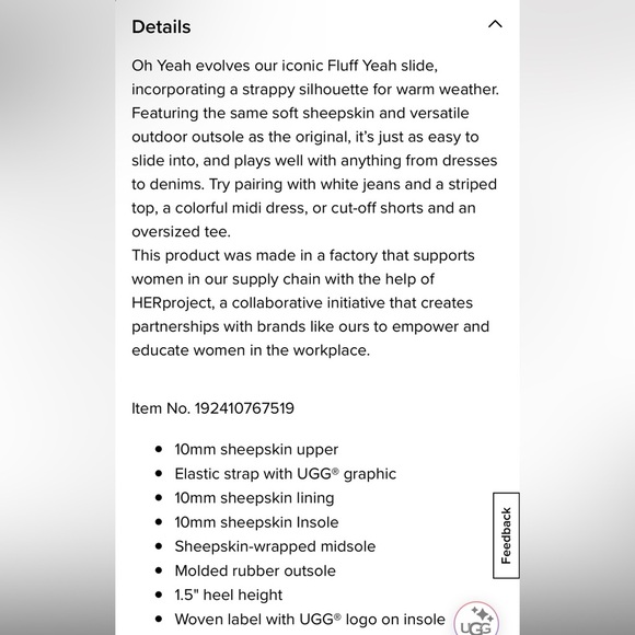 Ugg Oh Yeah Fluff Slide Slipper Size 7 NEW - Picture 11 of 13